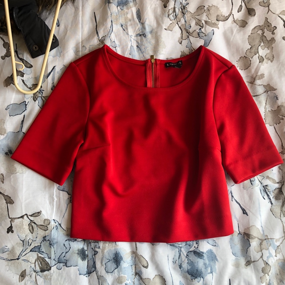 NWOT Express Red Crop Top